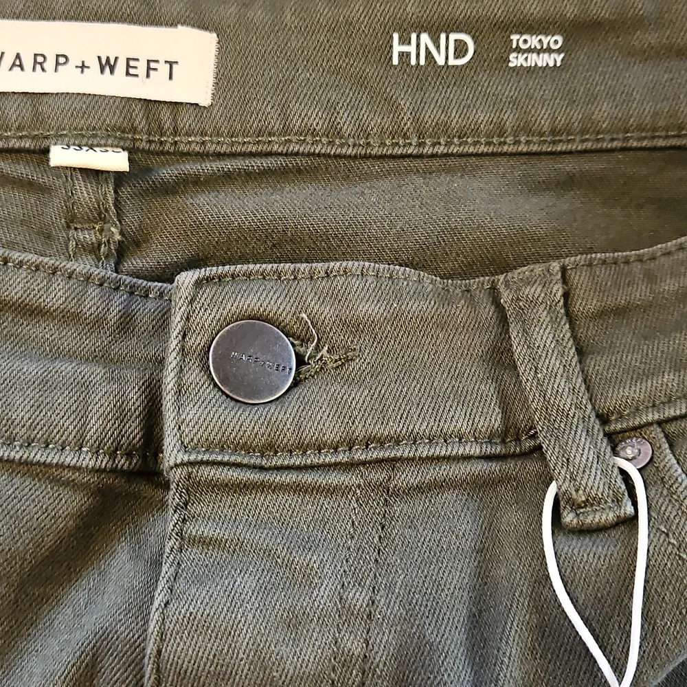 👖Warp + Weft Olive Skinny Fit Stretch Jeans